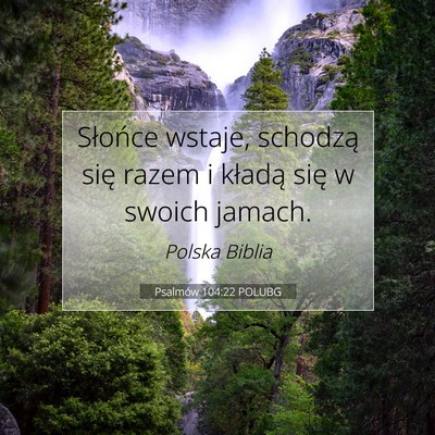 Picture 07 - Psalmów 104:22 POLUBG - Słońce wstaje, schodzą się razem i kładą - Bible Verse Picture