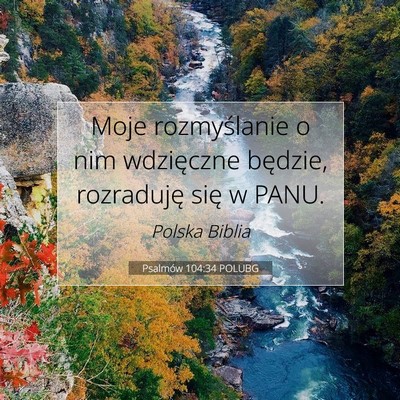 Picture 07 - Psalmów 104:34 POLUBG - Moje rozmyślanie o nim wdzięczne będzie, - Bible Verse Picture
