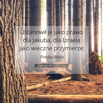 Picture 07 - Psalmów 105:10 POLUBG - Ustanowił je jako prawo dla Jakuba, dla Izraela - Bible Verse Picture
