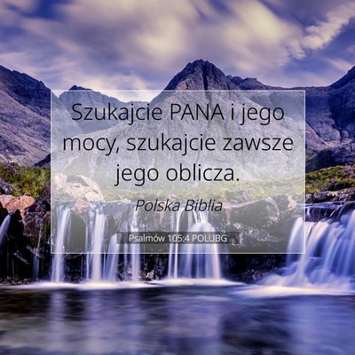 Picture 07 - Psalmów 105:4 POLUBG - Szukajcie PANA i jego mocy, szukajcie zawsze jego - Bible Verse Picture