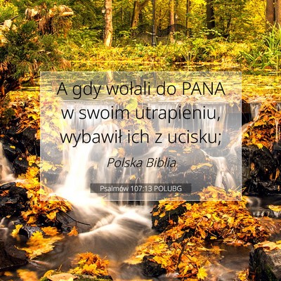 Picture 07 - Psalmów 107:13 POLUBG - A gdy wołali do PANA w swoim utrapieniu, - Bible Verse Picture