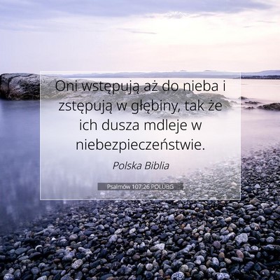 Picture 07 - Psalmów 107:26 POLUBG - Oni wstępują aż do nieba i zstępują w - Bible Verse Picture