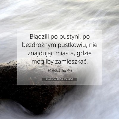 Picture 07 - Psalmów 107:4 POLUBG - Błądzili po pustyni, po bezdrożnym pustkowiu, - Bible Verse Picture