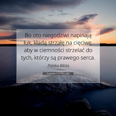Picture 07 - Psalmów 11:2 POLUBG - Bo oto niegodziwi napinają łuk, kładą - Bible Verse Picture