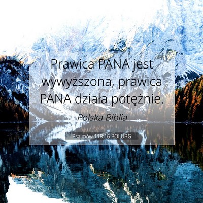 Picture 07 - Psalmów 118:16 POLUBG - Prawica PANA jest wywyższona, prawica PANA - Bible Verse Picture