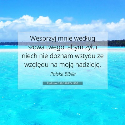 Picture 07 - Psalmów 119:116 POLUBG - Wesprzyj mnie według słowa twego, abym żył, i - Bible Verse Picture