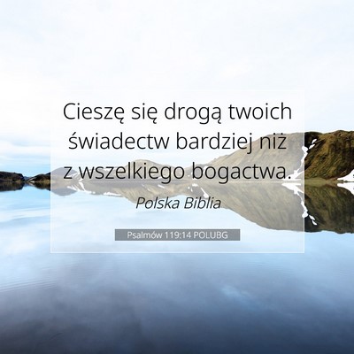 Picture 07 - Psalmów 119:14 POLUBG - Cieszę się drogą twoich świadectw bardziej - Bible Verse Picture