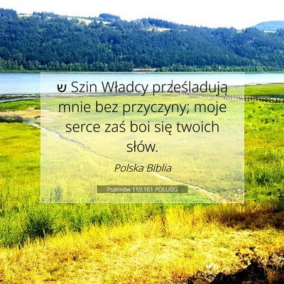 Picture 07 - Psalmów 119:161 POLUBG - ש Szin Władcy prześladują mnie bez przyczyny; - Bible Verse Picture