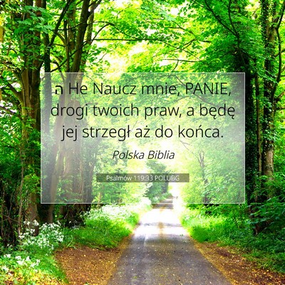 Picture 07 - Psalmów 119:33 POLUBG - ה He Naucz mnie, PANIE, drogi twoich praw, a - Bible Verse Picture