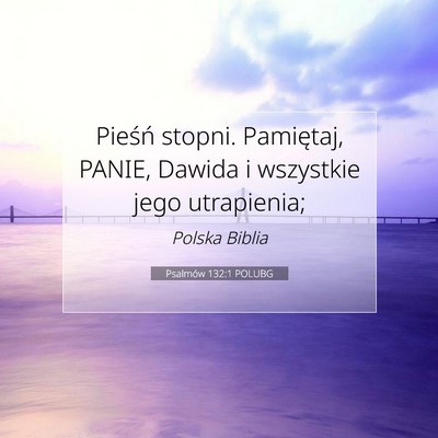 Picture 07 - Psalmów 132:1 POLUBG - Pieśń stopni. Pamiętaj, PANIE, Dawida i - Bible Verse Picture