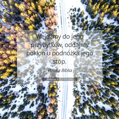 Picture 07 - Psalmów 132:7 POLUBG - Wejdźmy do jego przybytków, oddajmy pokłon u - Bible Verse Picture