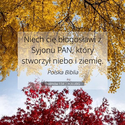 Picture 07 - Psalmów 134:3 POLUBG - Niech cię błogosławi z Syjonu PAN, który - Bible Verse Picture