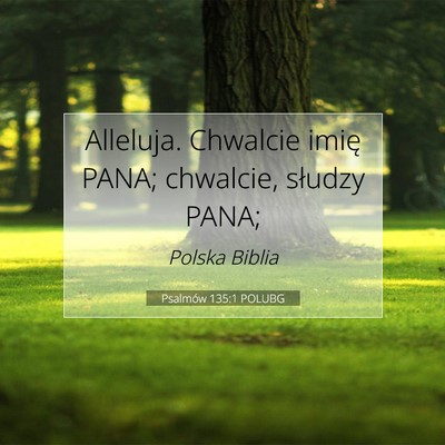 Picture 07 - Psalmów 135:1 POLUBG - Alleluja. Chwalcie imię PANA; chwalcie, słudzy - Bible Verse Picture