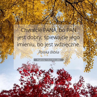 Picture 07 - Psalmów 135:3 POLUBG - Chwalcie PANA, bo PAN jest dobry; śpiewajcie - Bible Verse Picture