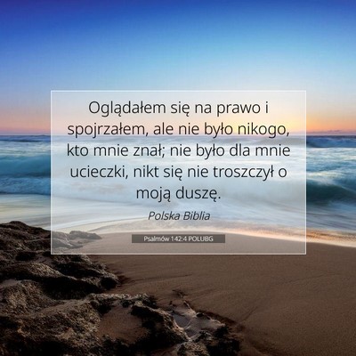 Picture 07 - Psalmów 142:4 POLUBG - Oglądałem się na prawo i spojrzałem, ale nie - Bible Verse Picture