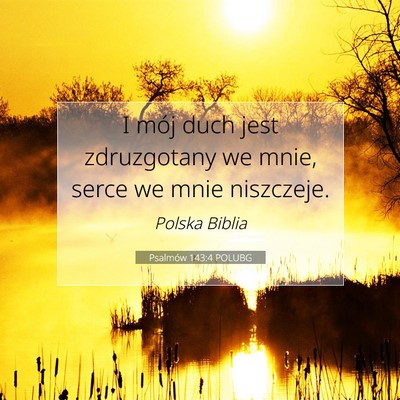 Picture 07 - Psalmów 143:4 POLUBG - I mój duch jest zdruzgotany we mnie, serce we - Bible Verse Picture