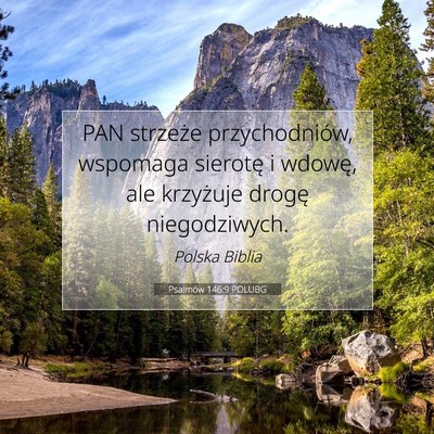 Picture 07 - Psalmów 146:9 POLUBG - PAN strzeże przychodniów, wspomaga sierotę i - Bible Verse Picture