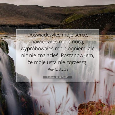 Picture 07 - Psalmów 17:3 POLUBG - Doświadczyłeś moje serce, nawiedziłeś mnie - Bible Verse Picture