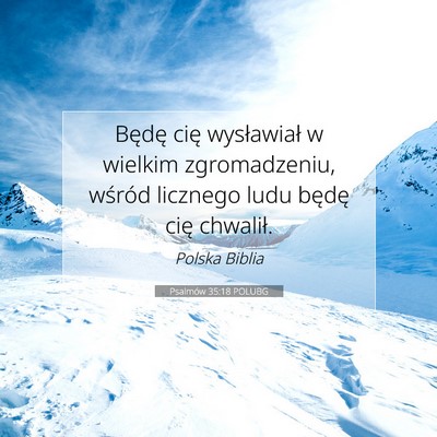 Picture 07 - Psalmów 35:18 POLUBG - Będę cię wysławiał w wielkim zgromadzeniu, - Bible Verse Picture