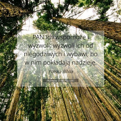 Picture 07 - Psalmów 37:40 POLUBG - PAN ich wspomoże i wyzwoli; wyzwoli ich od - Bible Verse Picture