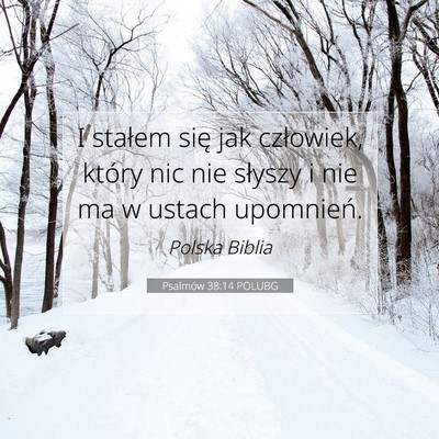 Picture 07 - Psalmów 38:14 POLUBG - I stałem się jak człowiek, który nic nie - Bible Verse Picture