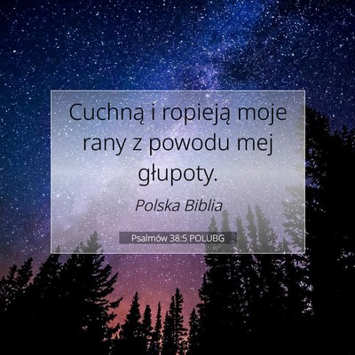 Picture 07 - Psalmów 38:5 POLUBG - Cuchną i ropieją moje rany z powodu mej - Bible Verse Picture