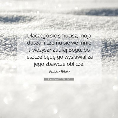 Picture 07 - Psalmów 42:5 POLUBG - Dlaczego się smucisz, moja duszo, i czemu się - Bible Verse Picture