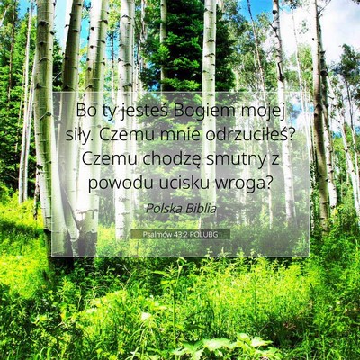 Picture 07 - Psalmów 43:2 POLUBG - Bo ty jesteś Bogiem mojej siły. Czemu mnie - Bible Verse Picture