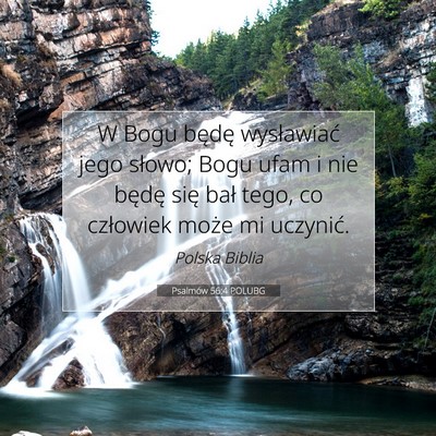 Picture 07 - Psalmów 56:4 POLUBG - W Bogu będę wysławiać jego słowo; Bogu ufam - Bible Verse Picture
