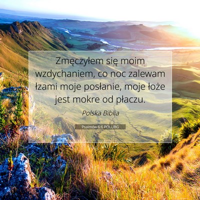 Picture 07 - Psalmów 6:6 POLUBG - Zmęczyłem się moim wzdychaniem, co noc zalewam - Bible Verse Picture