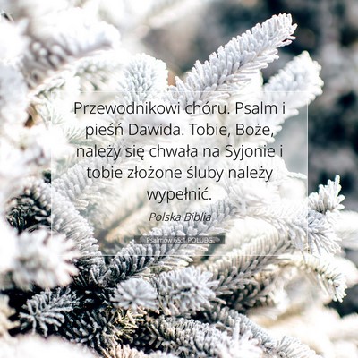 Picture 07 - Psalmów 65:1 POLUBG - Przewodnikowi chóru. Psalm i pieśń Dawida. - Bible Verse Picture