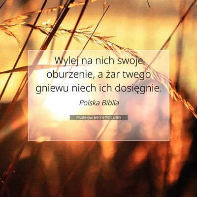 Picture 07 - Psalmów 69:24 POLUBG - Wylej na nich swoje oburzenie, a żar twego - Bible Verse Picture
