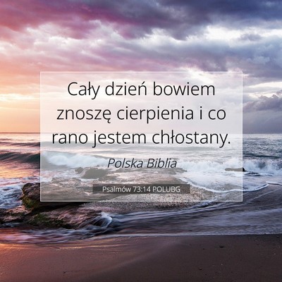 Picture 07 - Psalmów 73:14 POLUBG - Cały dzień bowiem znoszę cierpienia i co rano - Bible Verse Picture