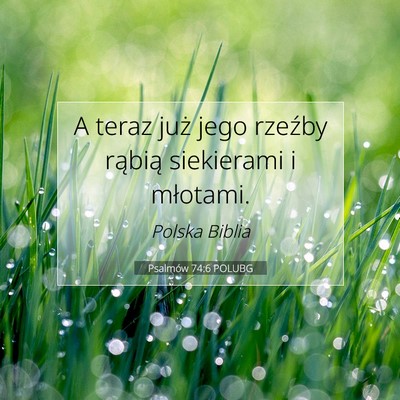 Picture 07 - Psalmów 74:6 POLUBG - A teraz już jego rzeźby rąbią siekierami i - Bible Verse Picture