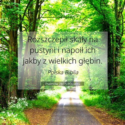 Picture 07 - Psalmów 78:15 POLUBG - Rozszczepił skały na pustyni i napoił ich - Bible Verse Picture