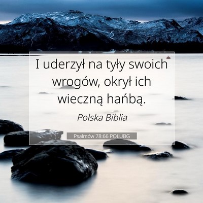 Picture 07 - Psalmów 78:66 POLUBG - I uderzył na tyły swoich wrogów, okrył ich - Bible Verse Picture