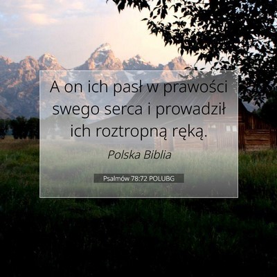 Picture 07 - Psalmów 78:72 POLUBG - A on ich pasł w prawości swego serca i - Bible Verse Picture