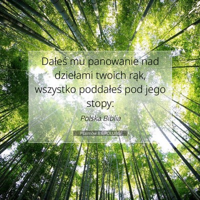Picture 07 - Psalmów 8:6 POLUBG - Dałeś mu panowanie nad dziełami twoich rąk, - Bible Verse Picture