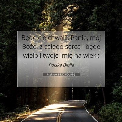 Picture 07 - Psalmów 86:12 POLUBG - Będę cię chwalił, Panie, mój Boże, z - Bible Verse Picture