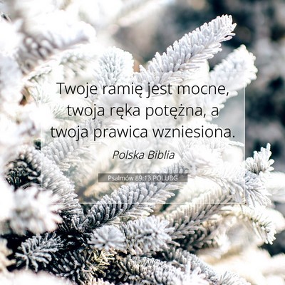 Picture 07 - Psalmów 89:13 POLUBG - Twoje ramię jest mocne, twoja ręka potężna, a - Bible Verse Picture