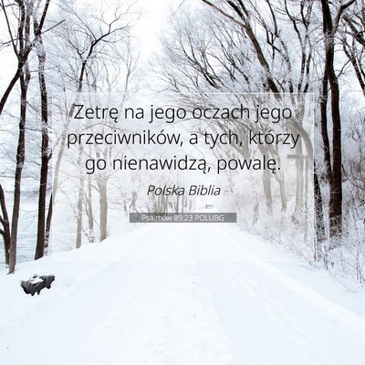 Picture 07 - Psalmów 89:23 POLUBG - Zetrę na jego oczach jego przeciwników, a tych, - Bible Verse Picture