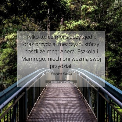 Picture 07 - Rodzaju 14:24 POLUBG - Tylko to, co moi słudzy zjedli, oraz przydział - Bible Verse Picture