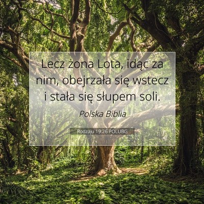 Picture 07 - Rodzaju 19:26 POLUBG - Lecz żona Lota, idąc za nim, obejrzała się - Bible Verse Picture