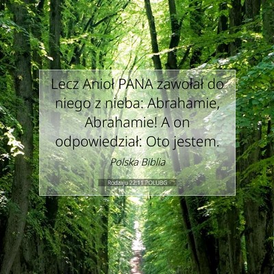 Picture 07 - Rodzaju 22:11 POLUBG - Lecz Anioł PANA zawołał do niego z nieba: - Bible Verse Picture