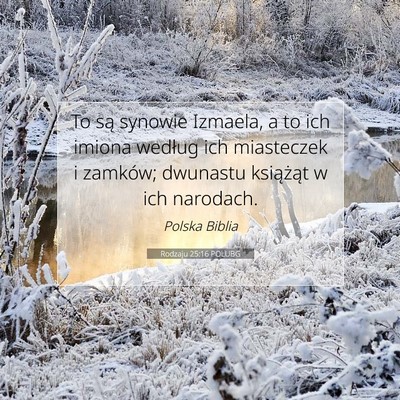 Picture 07 - Rodzaju 25:16 POLUBG - To są synowie Izmaela, a to ich imiona według - Bible Verse Picture