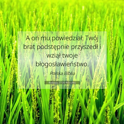 Picture 07 - Rodzaju 27:35 POLUBG - A on mu powiedział: Twój brat podstępnie - Bible Verse Picture