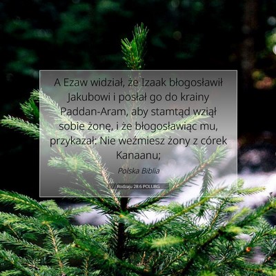 Picture 07 - Rodzaju 28:6 POLUBG - A Ezaw widział, że Izaak błogosławił - Bible Verse Picture