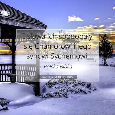 Picture 07 - Rodzaju 34:18 POLUBG - I słowa ich spodobały się Chamorowi i jego - Bible Verse Picture