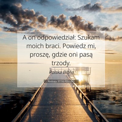 Picture 07 - Rodzaju 37:16 POLUBG - A on odpowiedział: Szukam moich braci. Powiedz - Bible Verse Picture