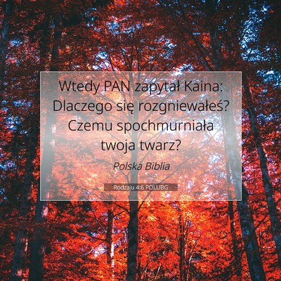 Picture 07 - Rodzaju 4:6 POLUBG - Wtedy PAN zapytał Kaina: Dlaczego się - Bible Verse Picture